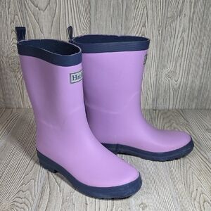 Hatley Lilac Purple Navy matte Rain Boots Kids Size 3